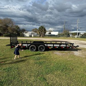 7X20 Big Tex Tandem Axle Pipe Top Black Utility Trailer (10PI-20BK4HDIR)